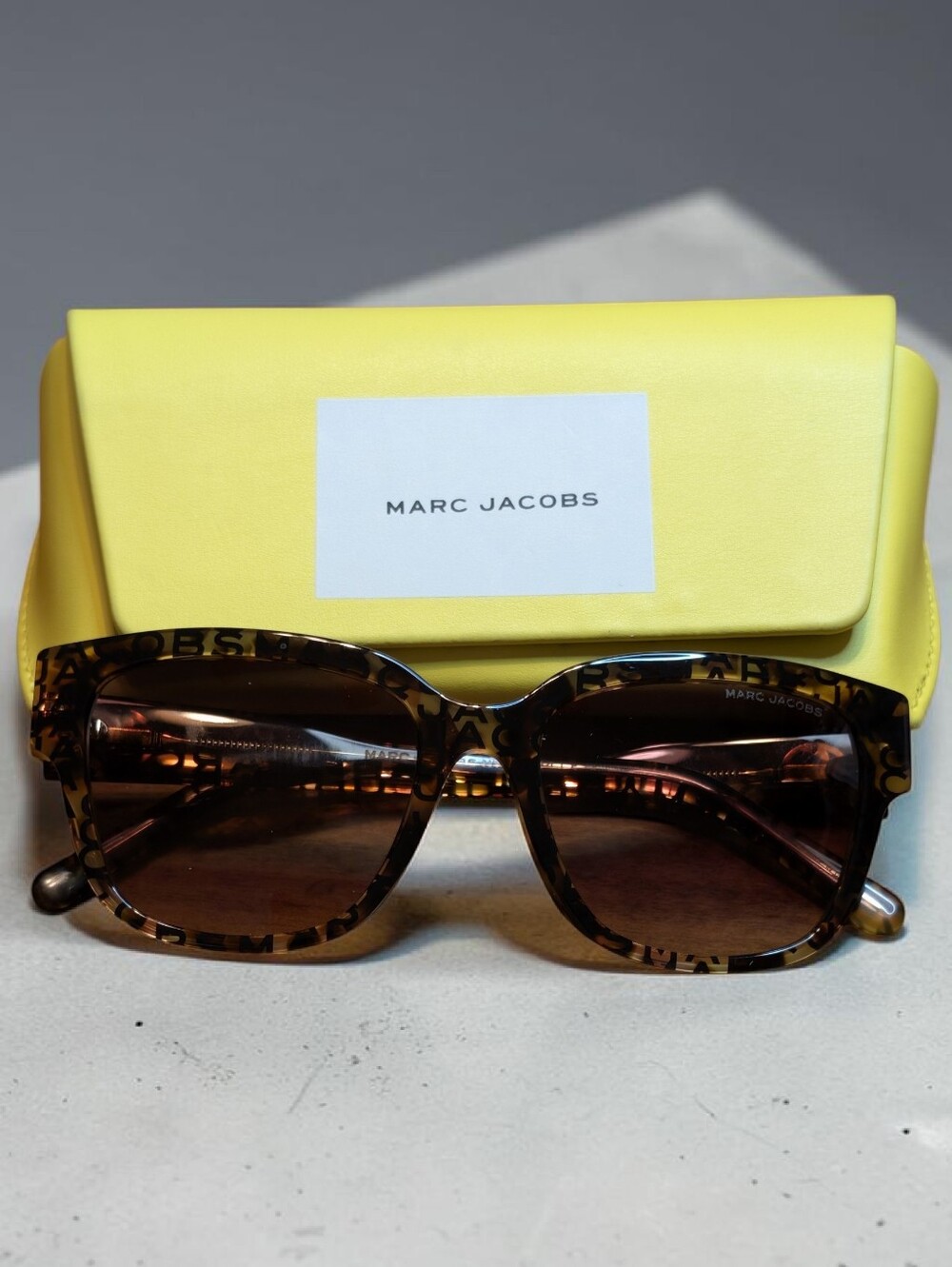 Marc Jacobs Tortoiseshell Sunglasses with Yellow Case